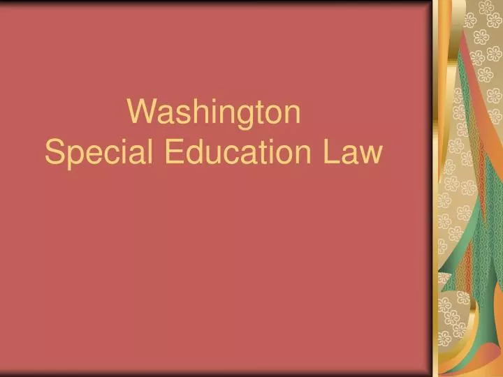 washington special education law