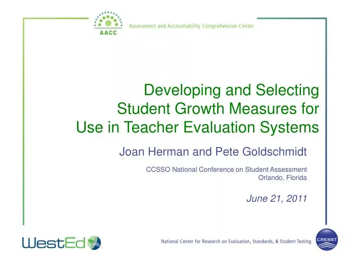 developing and selecting student growth measures for use in teacher evaluation systems