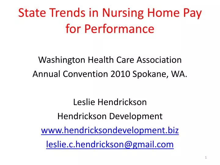 state trends in nursing home pay for performance
