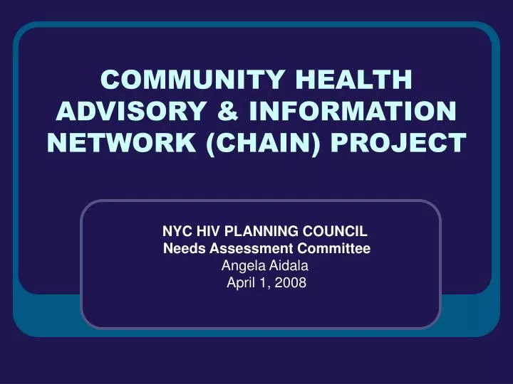 community health advisory information network chain project