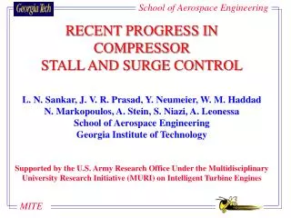 RECENT PROGRESS IN COMPRESSOR STALL AND SURGE CONTROL
