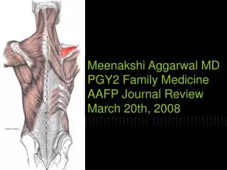 Meenakshi Aggarwal MD PGY2 Family Medicine AAFP Journal Review March 20th, 2008