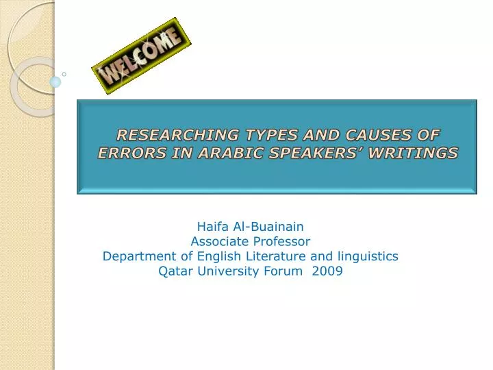 researching types and causes of errors in arabic speakers writings