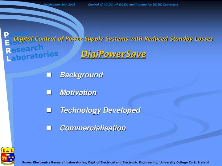 digital control of power supply systems with reduced standby losses digipowersave