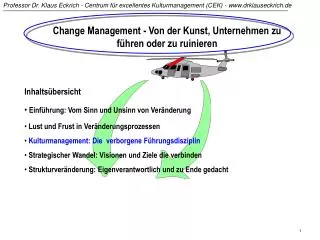 Change Management - Von der Kunst, Unternehmen zu führen oder zu ruinieren