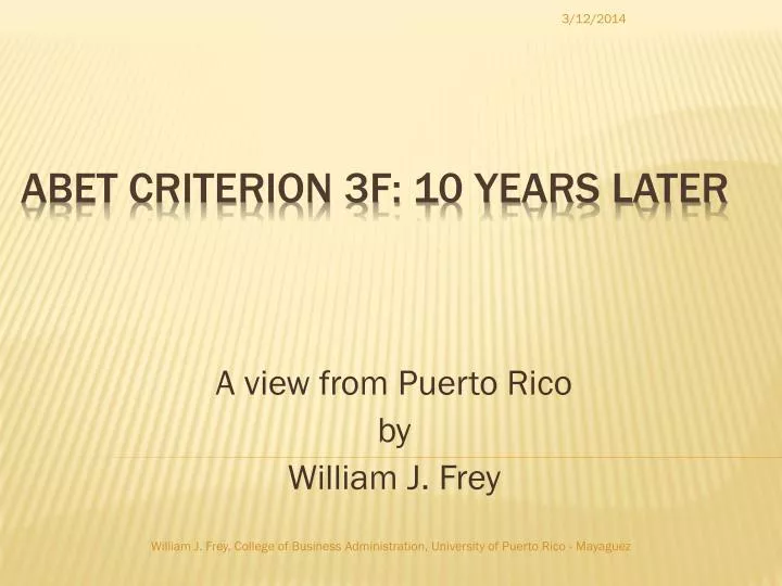 a view from puerto rico by william j frey