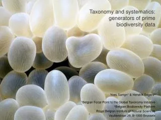 Taxonomy and systematics: generators of prime biodiversity data