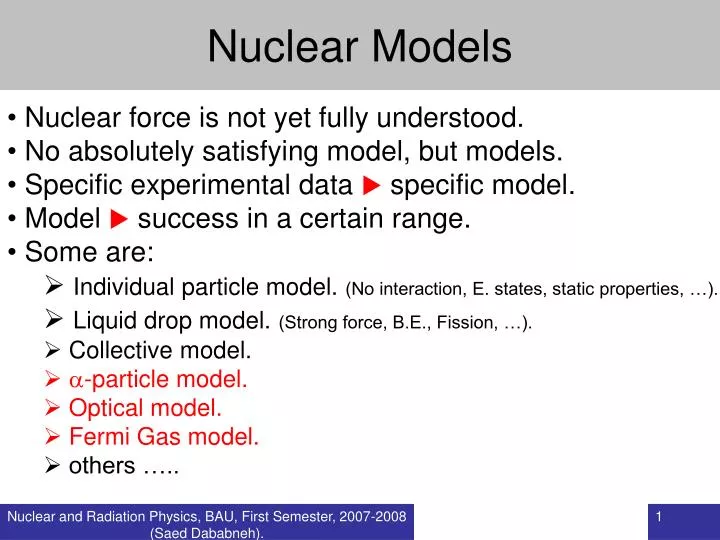 nuclear models