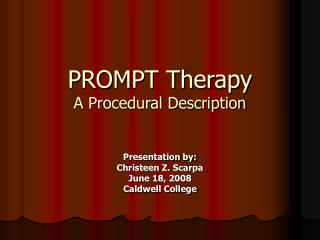 PROMPT Therapy A Procedural Description