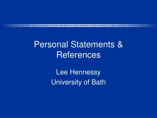 Personal Statements &amp; References