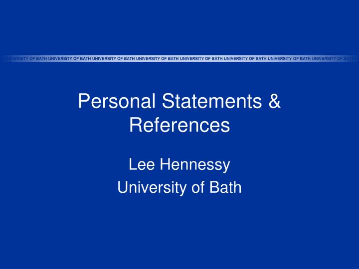 personal statements references