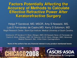 Factors Potentially Affecting the Accuracy of Methods to Calculate Effective Refractive Power After Keratorefractive Sur
