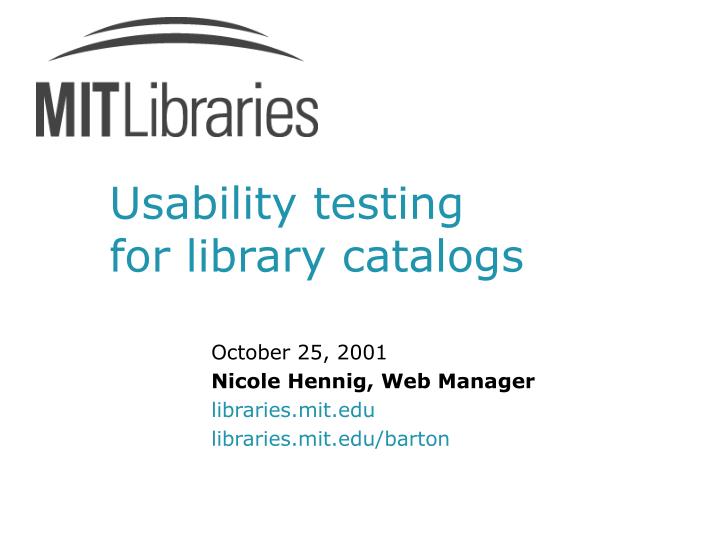 usability testing for library catalogs