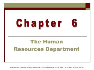 The Human Resources Department