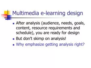 Multimedia e-learning design