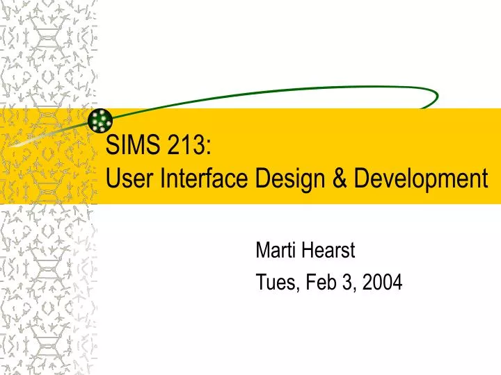 sims 213 user interface design development