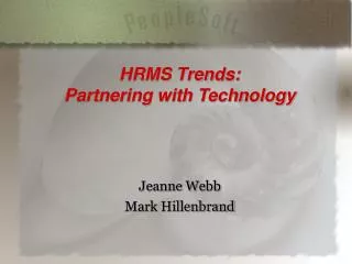 HRMS Trends: Partnering with Technology