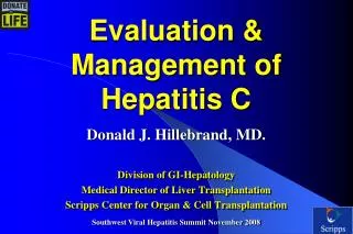 Evaluation &amp; Management of Hepatitis C