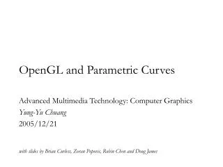 OpenGL and Parametric Curves