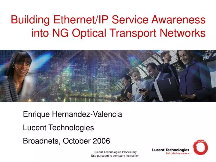 building ethernet ip service awareness into ng optical transport networks