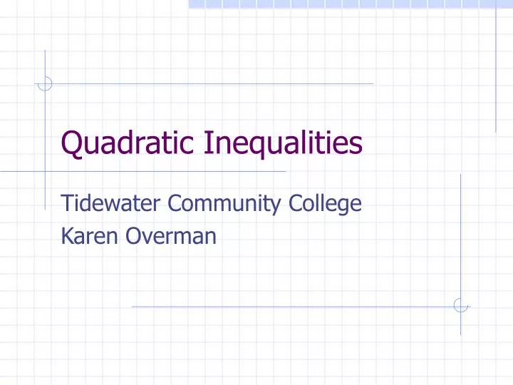 quadratic inequalities