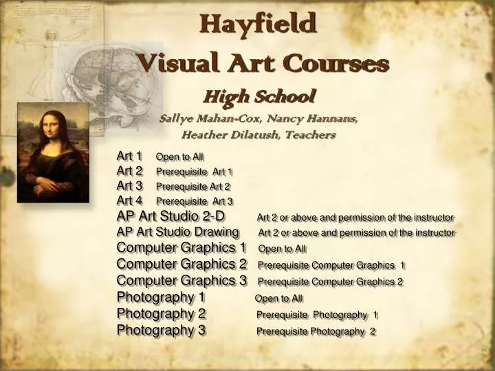 hayfield visual art courses high school sallye mahan cox nancy hannans heather dilatush teachers