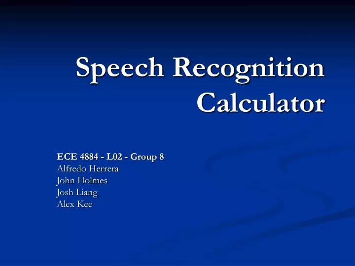 speech recognition calculator