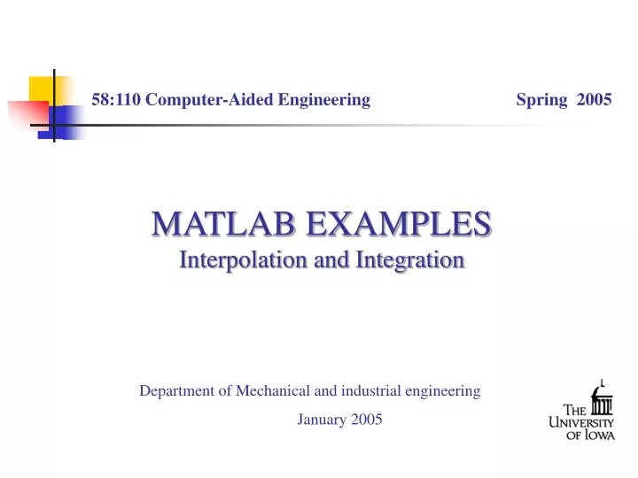 matlab examples interpolation and integration