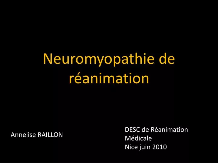 neuromyopathie de r animation