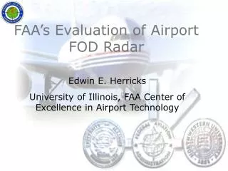 FAA’s Evaluation of Airport FOD Radar