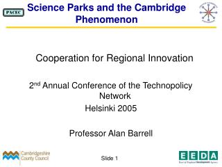 Science Parks and the Cambridge Phenomenon