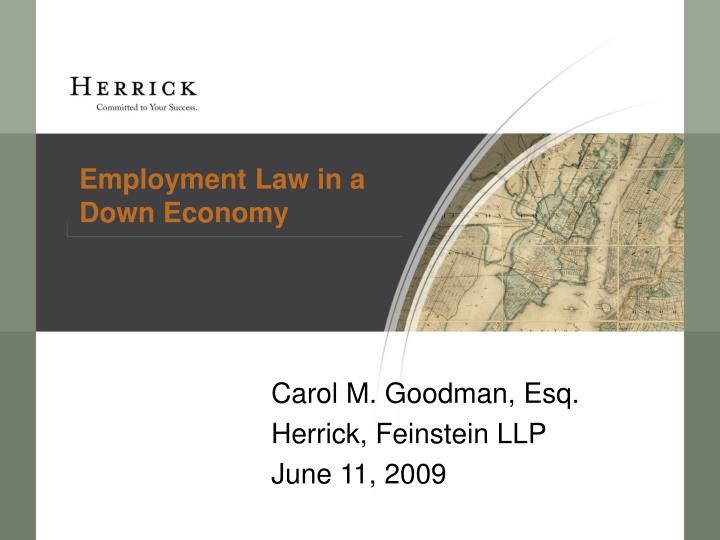 employment law in a down economy