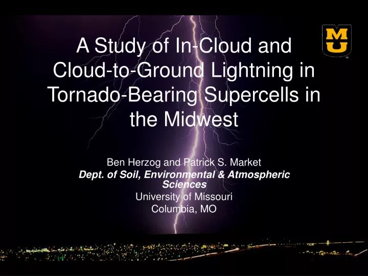 a study of in cloud and cloud to ground lightning in tornado bearing supercells in the midwest