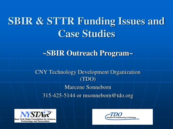 sbir sttr funding issues and case studies