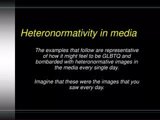 Heteronormativity in media