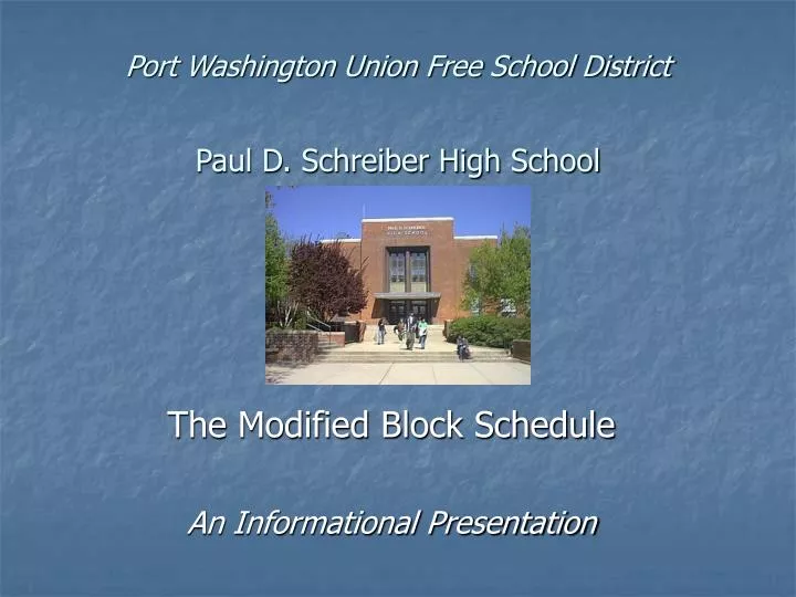 port washington union free school district paul d schreiber high school
