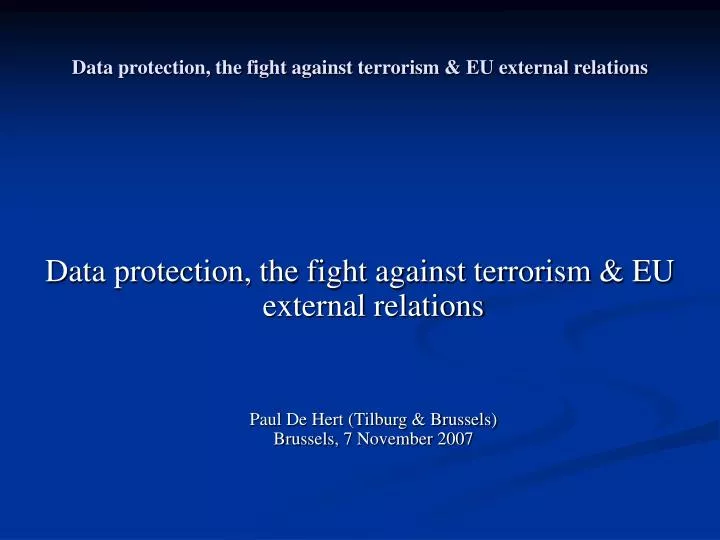 data protection the fight against terrorism eu external relations