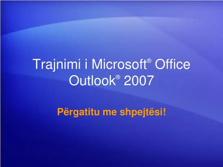 trajnimi i microsoft office outlook 2007