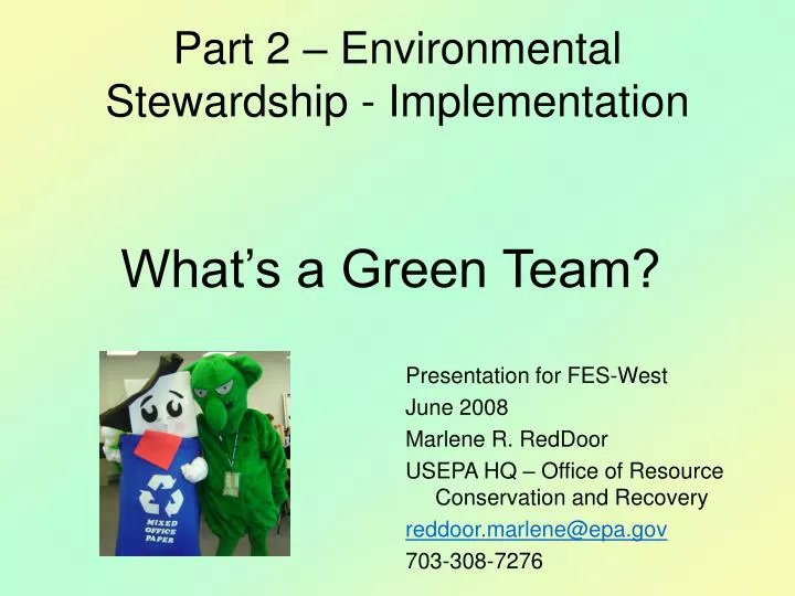 part 2 environmental stewardship implementation