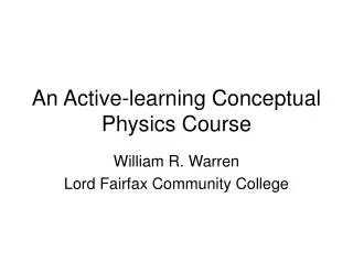 An Active-learning Conceptual Physics Course