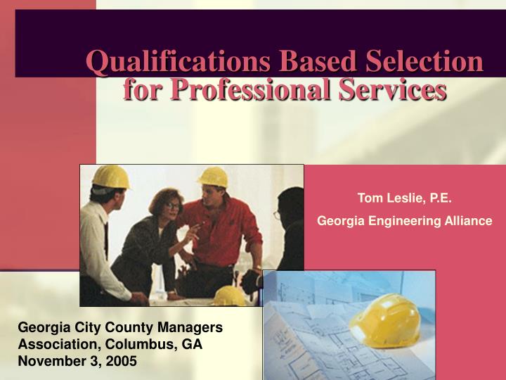 qualifications based selection for professional services