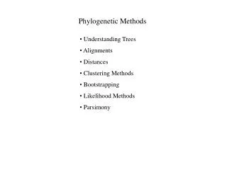 Phylogenetic Methods