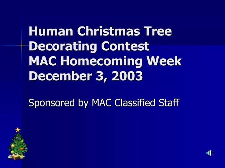 human christmas tree decorating contest mac homecoming week december 3 2003