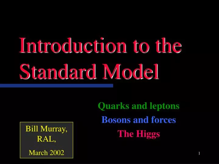 introduction to the standard model