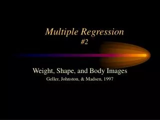 Multiple Regression #2