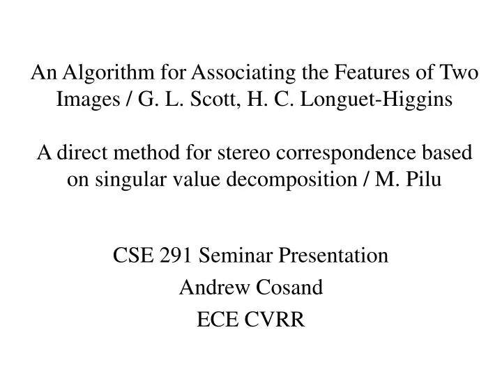 cse 291 seminar presentation andrew cosand ece cvrr