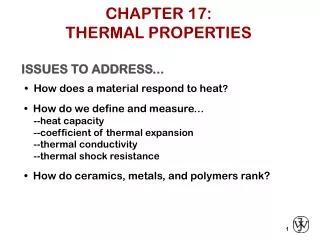 CHAPTER 17: THERMAL PROPERTIES