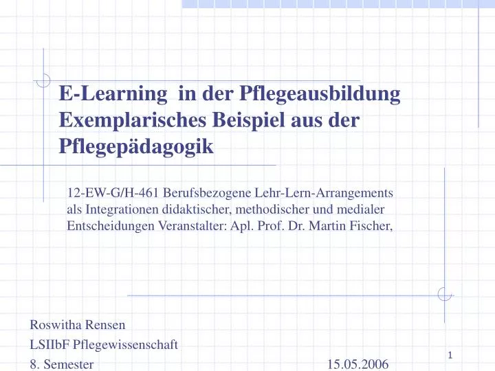 e learning in der pflegeausbildung exemplarisches beispiel aus der pflegep dagogik