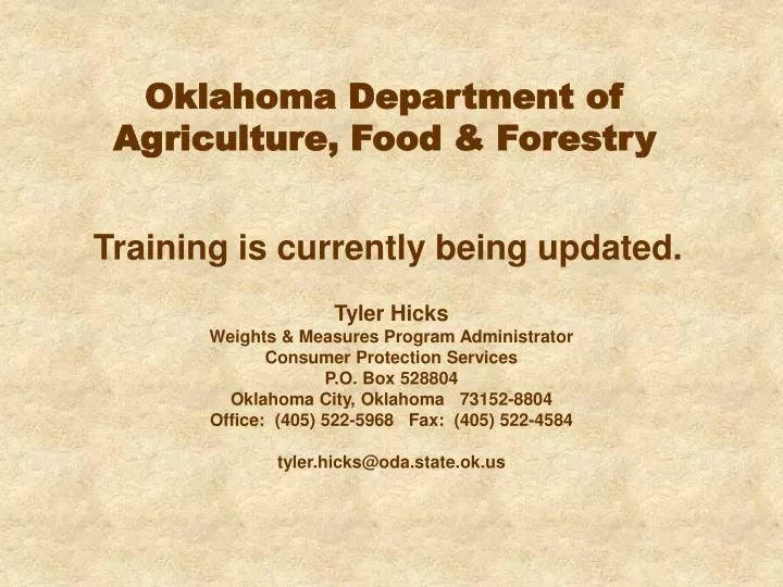 oklahoma department of agriculture food forestry