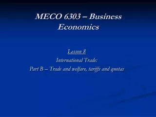 MECO 6303 – Business Economics